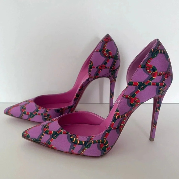 Christian Louboutin Satin Printed Iriza Pumps Gummy Snakes Women Size 34.5 EU - Picture 2 of 12